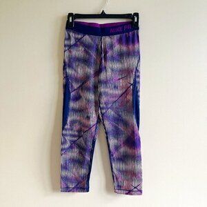 NIKE PRO HYPERCOOL Girl's Np Hprcl Aop1‎ Capris Blue/Bold Berry SIZE XL ATHLETIC